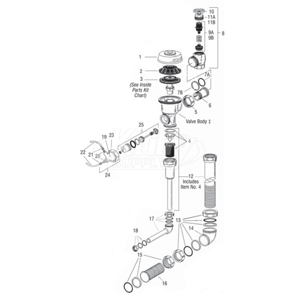 Sloan Series 900 Flushometer Parts Breakdown