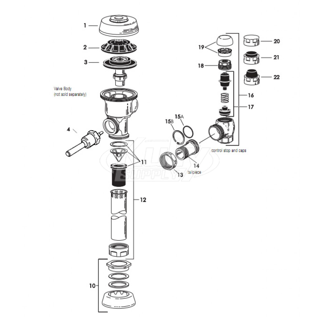 Sloan Royal Flushometer Parts Breakdown