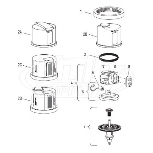 Sloan Optima Plus Flushometer Parts Breakdown