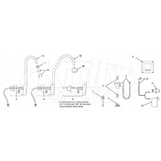 Sloan Optima(R) ETF-500 Faucet Parts Breakdown