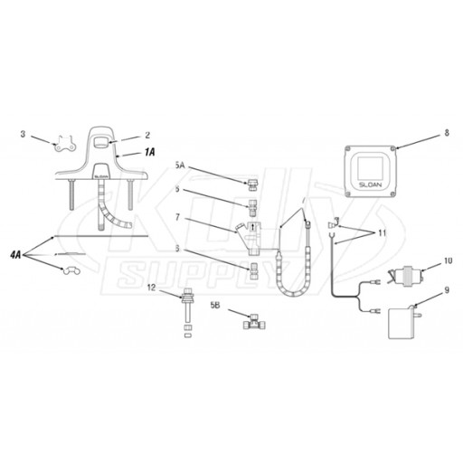 Sloan Optima(R) ETF-600 Faucet Parts Breakdown