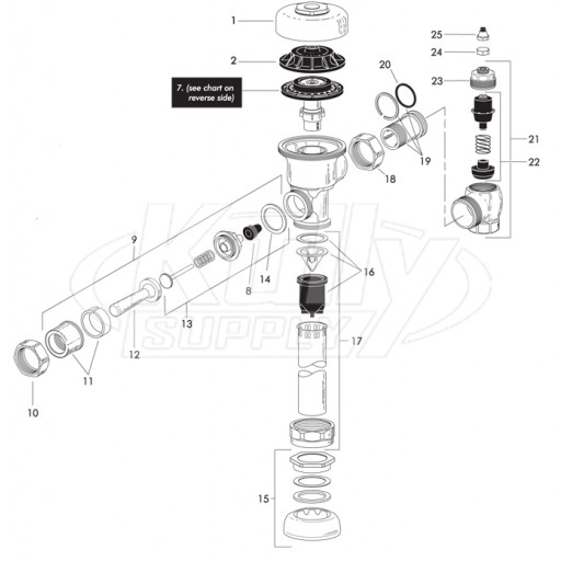Sloan Regal Flushometer Parts Breakdown
