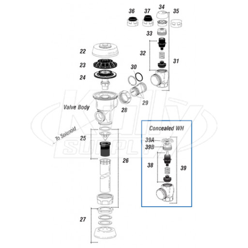 Sloan Optima Royal Flushometer Parts Breakdown