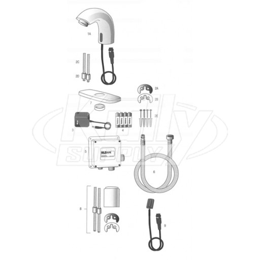 Sloan SF-2100/2150 Faucet Parts Breakdown