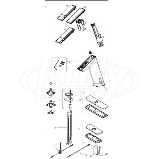 Sloan EFX-100, EFX-150, EFX-175, EFX-177, EFX-180 Series Infrared Sensor Faucet Parts Breakdown