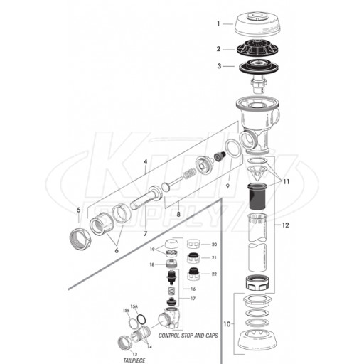 Sloan Continental Flushometer Parts Breakdown