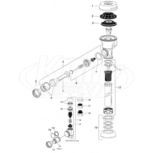 Sloan Royal Flushometer Parts Breakdown