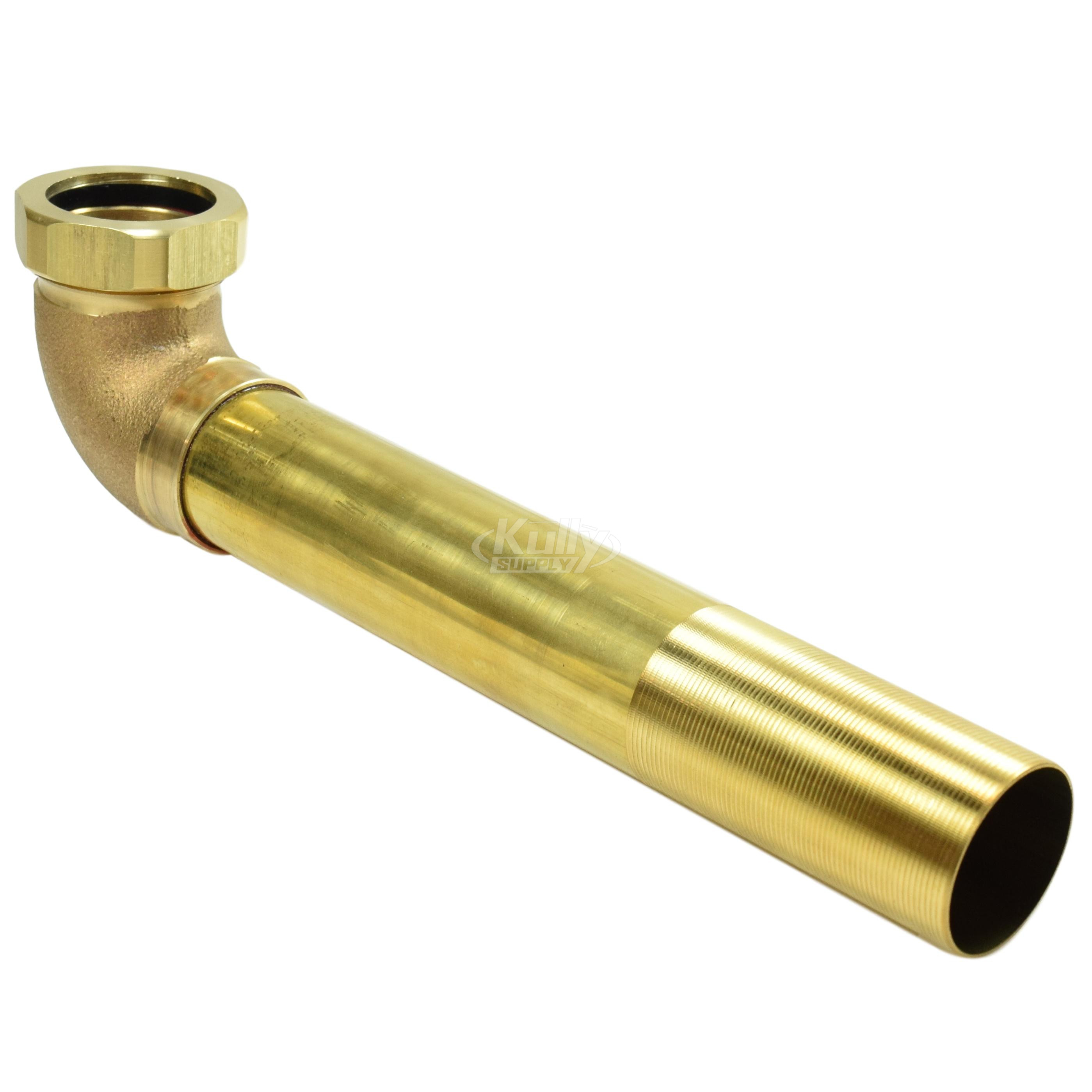 Sloan F-25-A Rough Brass Slip Joint Elbow (with Tail 1-1/2" x 10" from C to E)