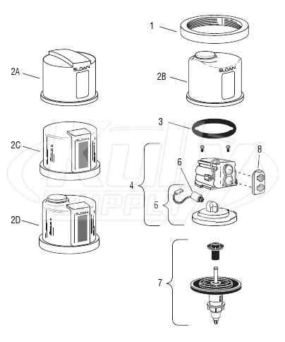 Sloan Optima Plus Flushometer Parts Breakdown