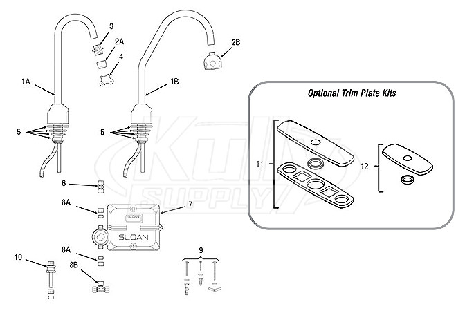 Sloan Optima Plus EBF-750 Faucet Parts Breakdown