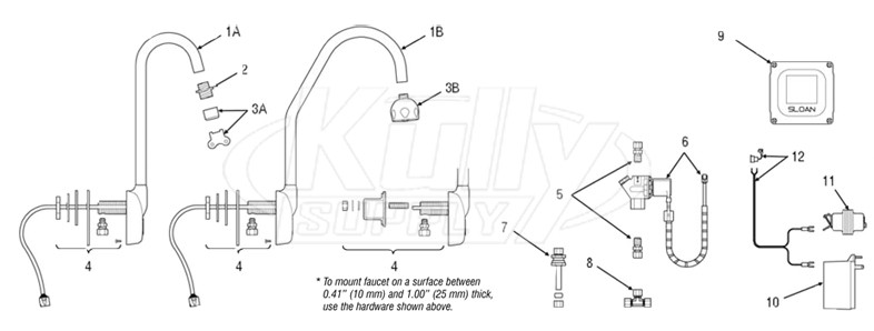 Sloan Optima R Etf 500 Faucet Parts