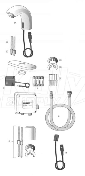 Sloan SF-2100/2150 Faucet Parts Breakdown