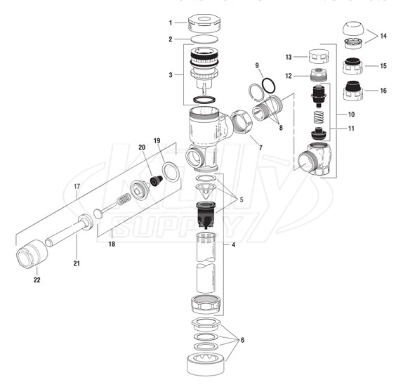 Sloan GEM 2 Flushometer Parts Breakdown