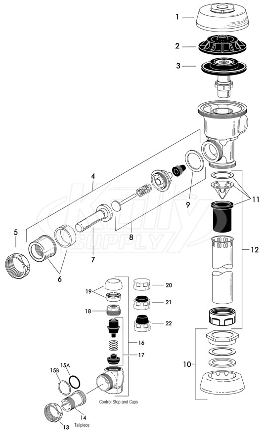Sloan Royal Flushometer Parts Breakdown