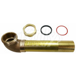 Sloan F-25-A Rough Brass Slip Joint Elbow (with Tail 1-1/2" x 8" from C to E)