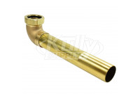 Sloan F-25-A Rough Brass Slip Joint Elbow (with Tail 1-1/2" x 10" from C to E)